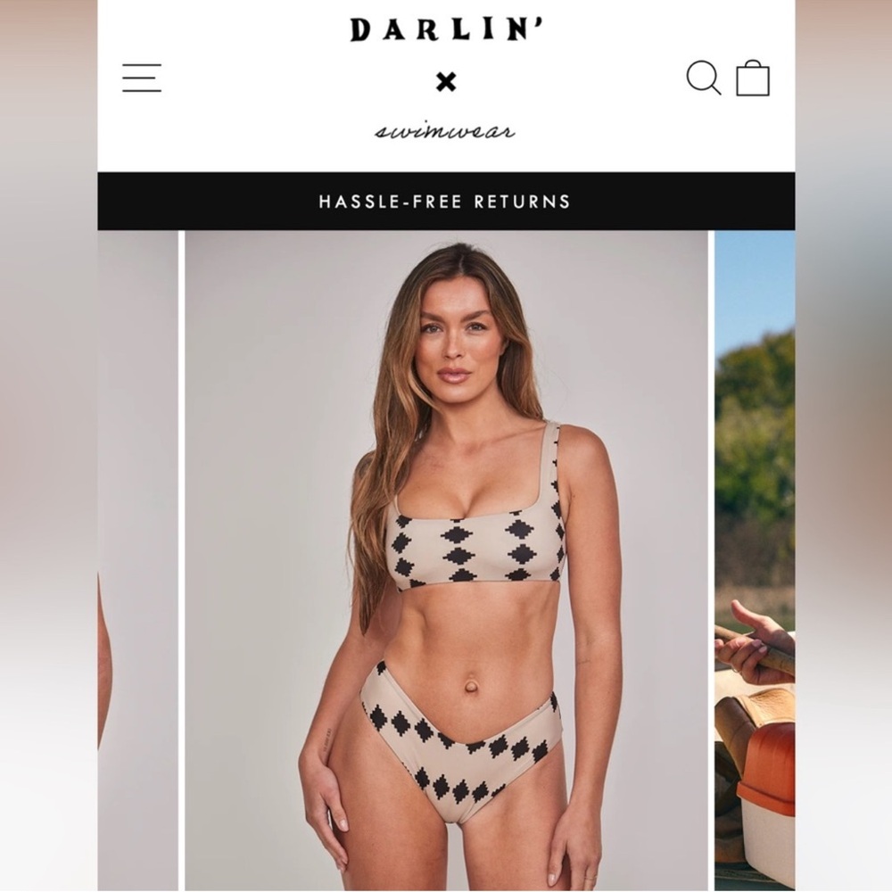 Darling Swimwear Black and Cream Bikini top